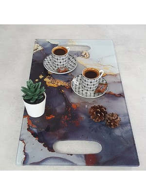 Decorita Cam Tepsi | Stark Mermer | 29cm x 52cm