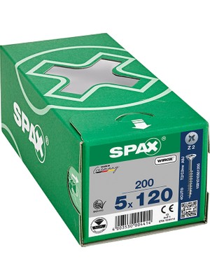 Spax Sunta Vidası 5 x 120  mm 200 Adet Yarım Dişli Havşa Başlı Wırox Kaplama