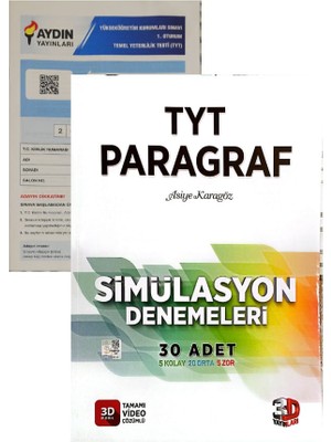 3D Yayınları Paragraf Deneme - Yeni Baskı - Aydın Yayınları Denemeli