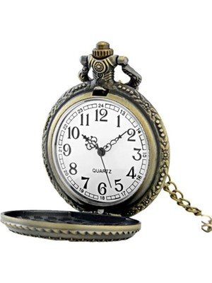 Quartz Retro Kartal Kabartmalı Quartz Köstekli Saat