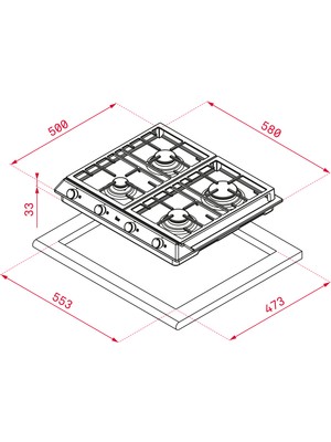 Teka - EX 60.1 4G AI AL CI - Ankastre Paslanmaz Çelik Gazlı Ocak - Döküm Izgara - Inox - 60 cm - 40212101