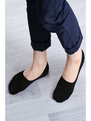 Meguca Socks Unisex Pamuklu Siyah Babet Çorap 12 Çift
