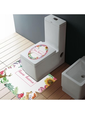 Vonluxe 2x Çıkarılabilir Banyo Klozet Kapağı Sticker Closestool Lıd Çıkartması Sticker (Yurt Dışından)