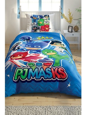 Taç Lisanslı Kapitoneli Nevresim Takım Pj Masks Tek Kişilik