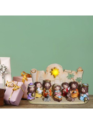 Ashley Kutsal Aile Doğuşu Figürinler Manger Minyatürleri Dekor Paskalya Hediyeleri ile Çok Renkli (Yurt Dışından)