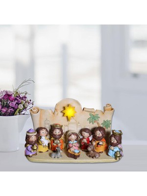 Ashley Kutsal Aile Doğuşu Figürinler Manger Minyatürleri Dekor Paskalya Hediyeleri ile Çok Renkli (Yurt Dışından)