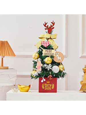 Ashley Noel Ağacı Mini Gerçekçi Masaüstü Altın Yay Için Dayanıklı Parlayan Yapay Işıklar (Yurt Dışından)