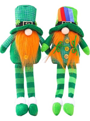 Ashley 2'li St Patrick's Günü Leprechaun Gnome Peluş El Yapımı Cüceler Ev Dekor (Yurt Dışından)