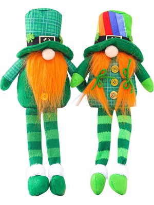 Ashley 2'li St Patrick's Günü Leprechaun Gnome Peluş El Yapımı Cüceler Ev Dekor (Yurt Dışından)