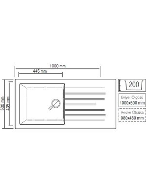 Opal UM-100 Xl Granit Eviye (Graphıte Grey)