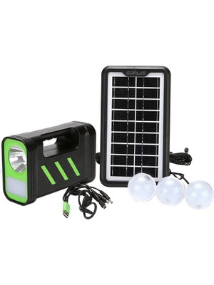 Powermaster GD-12 Akülü Solar Panelli 3 Ampullü Solar Işıldak Fener