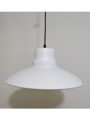 Riolight modern,vintage,retro mutfak,oda,otel,cafeler için beyaz metal 1xe27 sarkıt avize çap:37cm