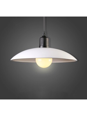 Riolight Retro Beyaz cafe,mutfak,odalar için 1xe27 duylu tekli metal sarkıt avize