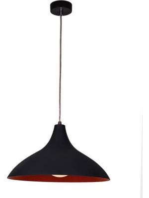 Riolight retro,modern,vintage mutfak,oda,cafe,oteller için siyah metal 1xe27 sarkıt avize çap:36cm