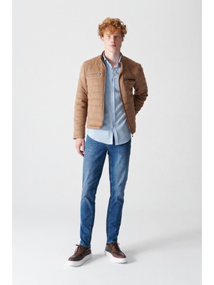 Avva Erkek Mavi Eskitme Yıkamalı Likralı Slim Fit Jean Pantolon E003521