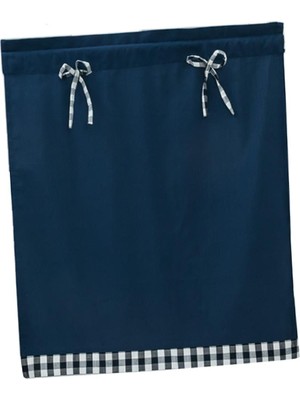 Newdv 1 Panel Sheer Vual Pencere Grommet Kısa Perde Café Tier Paneller Banyo Koyu BLUE_74X61 cm (Yurt Dışından)