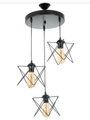 Aydın Homelight Zikzak 3'lü Siyah Avize