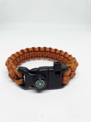 Karışık Renkli Paracord Survival Bileklik (Bıçak, Pusula, Ateş Başlatıcı Magnezyum ve Ikaz Düdüğü)