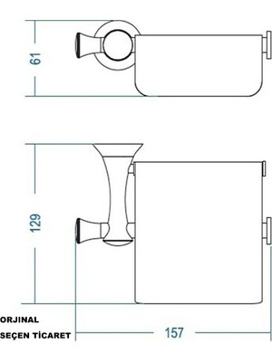 Duxxa A.1308.C Paslanmaz Pirinç Art Deluxe Kapaklı Tuvalet Kağıtlık