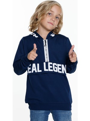 Cansın Mini Erkek Çocuk Kapşonlu Fermuarlı Sweatshirt 4-14 Yaş 14033