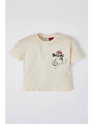 DeFacto Erkek Bebek Snoopy Lisanslı Regular Fit Kısa Kollu Pamuklu Tişört X3560A222SM
