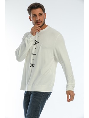 Superlife Süperlife Bisiklet Yaka Baskılı Sweatshirt SPR22SW131