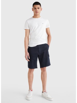 Tommy Hilfiger MW0MW23573DW5 Normal Bel Düz Mavi Erkek Bermuda Şort