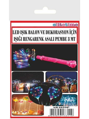 Acar Süs LED Işık Balon ve Dekorasyon  pembe 5X300 cm