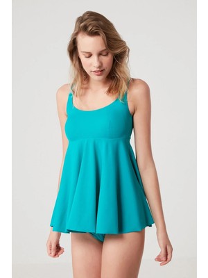 Kom Lianeria Düz Renk Volanlı Balensiz Tankını