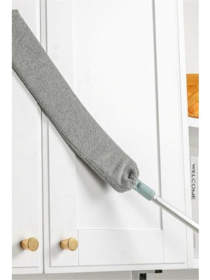 Megaw Sihirli Mikrofiber Başlıklı Girintili Yüzey Dip Köşe Raf Temizleme Mopu Toz Alma Fırçası