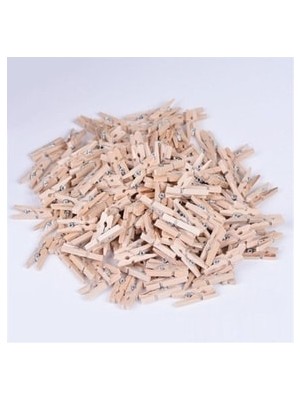 Megaw Ahşap Mini Mandal Seti Tek Renk 100 Adet