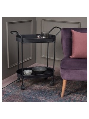 Megaw Elips Servis Arabası - Siyah