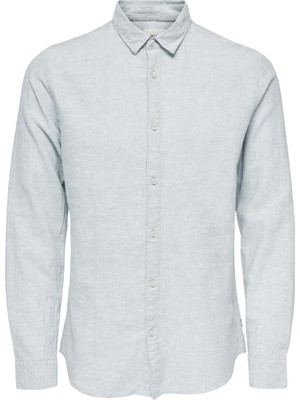 Only & Sons Normal Kalıp Düz Açık Mavi Erkek Gömlek - 22012321_Onscaiden Life Ls Solid