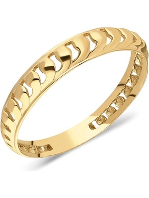 Fasek Gold Alyans Altın Yüzük - 14 Ayar Altın Bombeli Nişan Söz Minimal Alyans - Altın Eklem Yüzüğü