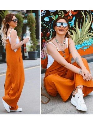 Rengamoda Atlet Dahil Efsane Tulum Elbise (Turuncu)