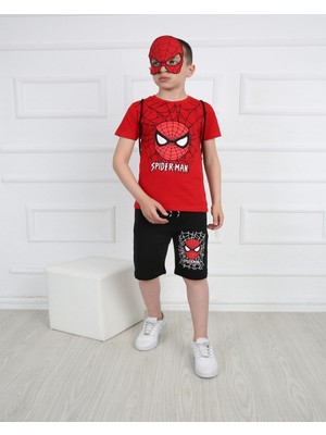 Bebekcee Erkek Çocuk Spiderman Çantalı Maskeli Dörtlü Takım