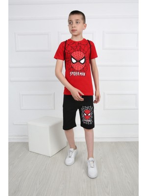 Bebekcee Erkek Çocuk Spiderman Çantalı Maskeli Dörtlü Takım