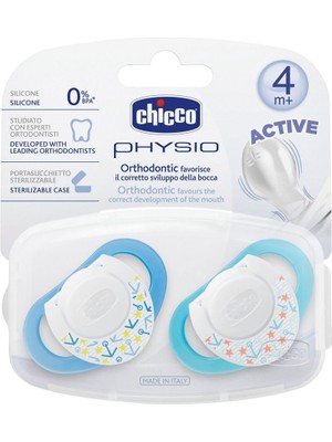 Chicco Physio Silikon Emzik 4m+ 2'li - Mavi