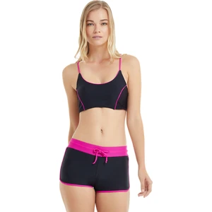 10158 Normal Kalıp Düz Siyah - Fuşya Kadın Bikini Alt
