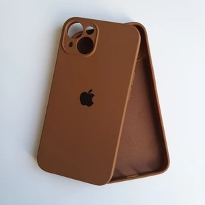 More Gsm Apple iPhone 13 Uyumlu Kamera Korumalı Lansman Içi Kadife Silikon Kılıf - Kahverengi