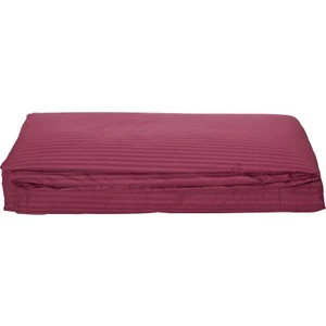 Komfort Home Tek Kişilik Çizgili Pamuk Saten Nevresim / Bordo