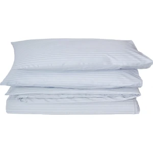 Komfort Home Battal Boy Çizgili Pamuk Saten Nevresim Seti / Açık Gri