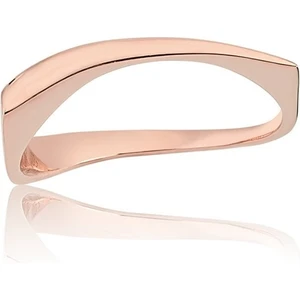 Fasek Gold Taşsız Altın Yüzük - 14 Ayar Altın Yay Çizgi Taşsız Kadın Yüzük - Eşe, Sevgiliye Hediyelik Yüzük