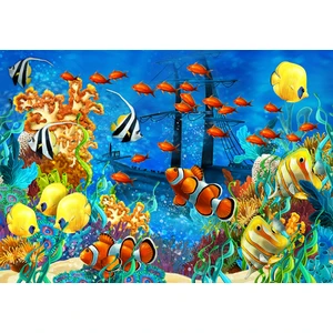 Orhun Store Akvaryum 3D Poster - 3 Boyutlu Tek Parça Duvar Kağıdı