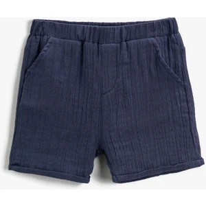 Şort Beli Lastikli Cepli Diz Üstü Pamuklu