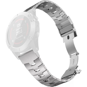 ZH Store Garmin Fenix 6 İçin 22 mm. Titanyum Alaşımlı Kordonlu Saat Gümüş Rengi (Yurt Dışından)