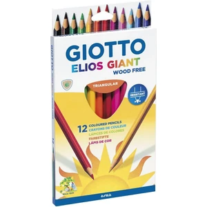 12'li Elios Giant Kuru Boya Kalemi 3-6 Yaş İçin Üçgen Şekil Canlı Renkler