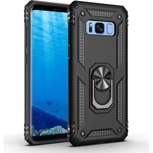 Galaxy S8 Kılıf Yüzüklü Standlı Manyetikli Armor Zırh