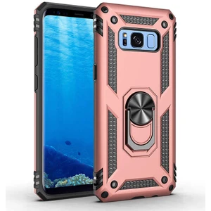 Galaxy S8 Kılıf Yüzüklü Standlı Manyetikli Armor Zırh