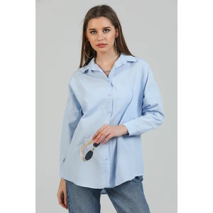 Kadın Oversize Uzun Basic Gömlek